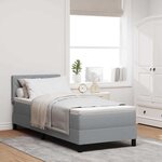 vidaXL Lit boxspring avec matelas Gris clair 80 x 200 cm tissu