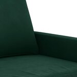 vidaXL Canapé à 3 places Vert foncé 180 cm Velours