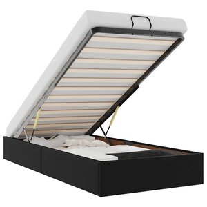 vidaXL Cadre de lit ottoman sans matelas noir 100x200 cm similicuir