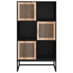 vidaXL Buffet haut noir 70x35x125 cm bois d'ingénierie