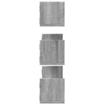 vidaXL Étagères murales 3 Pièces sonoma gris 80x18x18 cm bois ingénierie