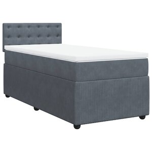 vidaXL Sommier à lattes de lit et matelas Gris foncé 90x200 cm Velours
