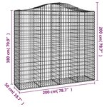 vidaXL Paniers à gabions arqués 15 Pièces 200x50x180/200 cm Fer galvanisé