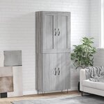 vidaXL Buffet haut Sonoma gris 69 5x34x180 cm Bois d'ingénierie