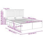 vidaXL Cadre de lit Béton 140 x 190 cm Bois de pin massif