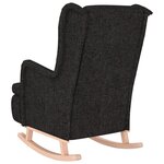 vidaXL Fauteuil avec pieds à bascule en bois d'hévéa Noir Tissu