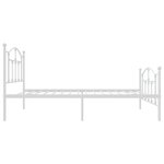 vidaXL Cadre de lit métal avec tête de lit/pied de lit blanc 75x190 cm
