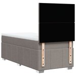 vidaXL Sommier à lattes de lit avec matelas Taupe 90x200 cm Tissu