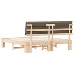 vidaXL Cadre de lit avec tête de lit rembourrée Taupe 200 x 200 cm