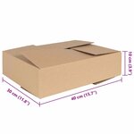 vidaXL Boîte Pliable 50 Pièces Marron 40 x 30 x 10 cm Carton