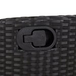 vidaXL Chaise inclinable de jardin avec coussins noir résine tressée