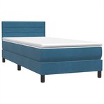 vidaXL Sommier à lattes de lit et matelas bleu foncé 80x220 cm velours