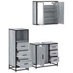 vidaXL Ensemble de meubles de salle de bain 3 Pièces Sonoma gris