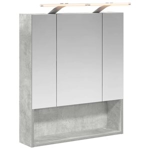vidaXL Armoire Miroir de Salle de Bain Gris béton 60 x 14.5 x 70 cm