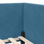 vidaXL Cadre de lit d'angle avec tête de lit Bleu 90 cm x 200 cm tissu