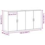 vidaXL Sideboards 2 Pièces Noir Chêne 79x38x80 cm Bois d'ingénierie