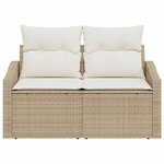 vidaXL Canapé de jardin avec coussin Beige 123 x 62 x 69 cm polyrotin