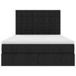 vidaXL Lit avec rangement et LED Noir 140 x 200 cm Polyester