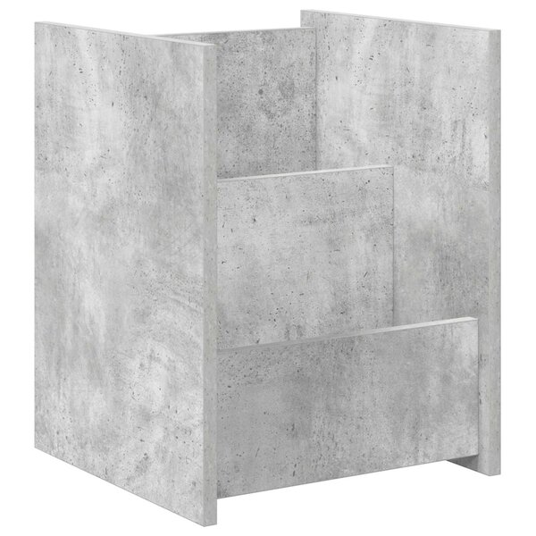vidaXL Étagère à magazines avec étagère Gris Béton 35 x 35 x 45 cm