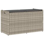 vidaXL Banc de rangement extérieur coussin gris clair 100 cm polyrotin