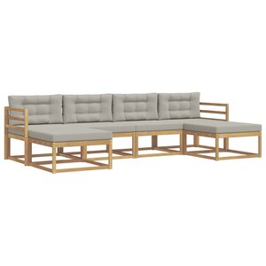 vidaXL Ensemble de canapés d'extérieur 6 Pièces Blanc et gris clair