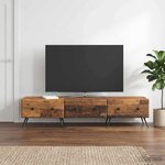 vidaXL Meuble TV Bois ancien 147 x 34 5 x 30 cm Bois d'ingénierie