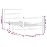 vidaXL Cadre de lit métal sans matelas avec pied de lit blanc 90x190cm