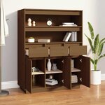 vidaXL Buffet haut Marron miel 89x40x116 5 cm Bois massif de pin