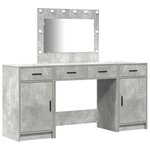 vidaXL Table de Toilette 3 Pièces Gris 40 x 41 x 75 cm Bois d'ingénierie