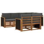 vidaXL Ensemble de canapés d'extérieur 6 pc Naturel et Anthracite