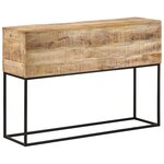 vidaXL Table console 110x30x75 cm bois de manguier massif brut et fer