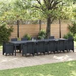 vidaXL Table de Jardin Anthracite 400 x 100 x 73 cm polyrotin