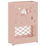 vidaXL Porte-parapluie avec stockage Rose 28 x 12 x 41 cm Métal