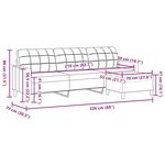 vidaXL Canapé à 3 places avec repose-pieds Gris clair 210 cm Tissu