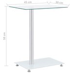 vidaXL Table d'appoint en forme U Transparent 45x30x58 cm Verre trempé