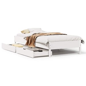 vidaXL Cadre de lit sans matelas blanc 90x200 cm bois de pin massif