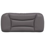 vidaXL Coussin de tête de lit gris 90 cm similicuir