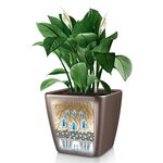 Lechuza jardinière quadro 35 ls all-in-one taupe brillant 16165