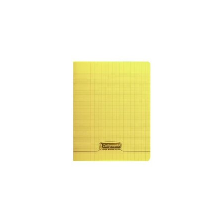 Cahier 140 pages seyès 90 g  couverture polypropylène jaune  format 24 x 32 cm calligraphe