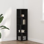 Étagère vidaXL noire en chêne 33 x 33 x 132 cm en bois d'ingénierie