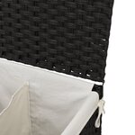 vidaXL Panier à linge avec 2 sections noir 53x35x57 cm résine tressée