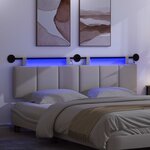 vidaXL Tête de lit suspendue Avec lumière LED Gris nuage Tissu