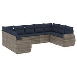 vidaXL Salon de jardin 9 Pièces avec coussins gris résine tressée