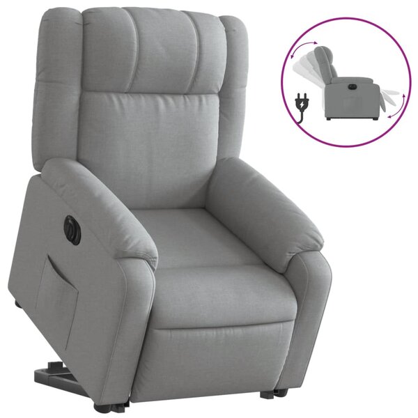 vidaXL Fauteuil inclinable électrique gris clair tissu