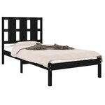 vidaXL Cadre de lit sans matelas noir 75x190 cm bois massif