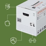 Pack and Move - Lot 20 cartons stockage - 58 x 40 x 30 cm - Poignées renforcées - 1 marqueur offert