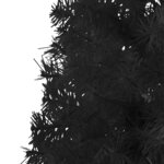 vidaXL Demi sapin de Noël artificiel mince avec support Noir 180 cm