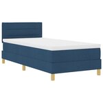 vidaXL Lit à ressort avec matelas & LED bleu 90x200 cm en tissu