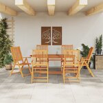 vidaXL Ensemble de salle à manger pour jardin 7 Pièces Marron