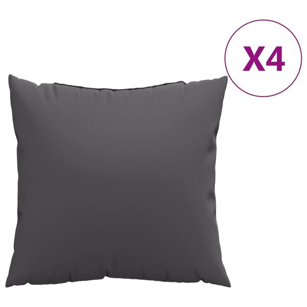vidaXL Coussins de canapé lot de 4 anthracite 50x50 cm tissu